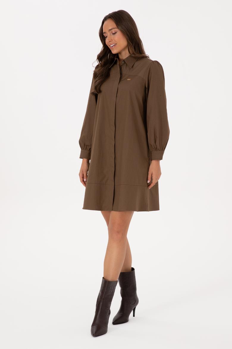 Kadın Haki Dokuma Elbise - 50316608003