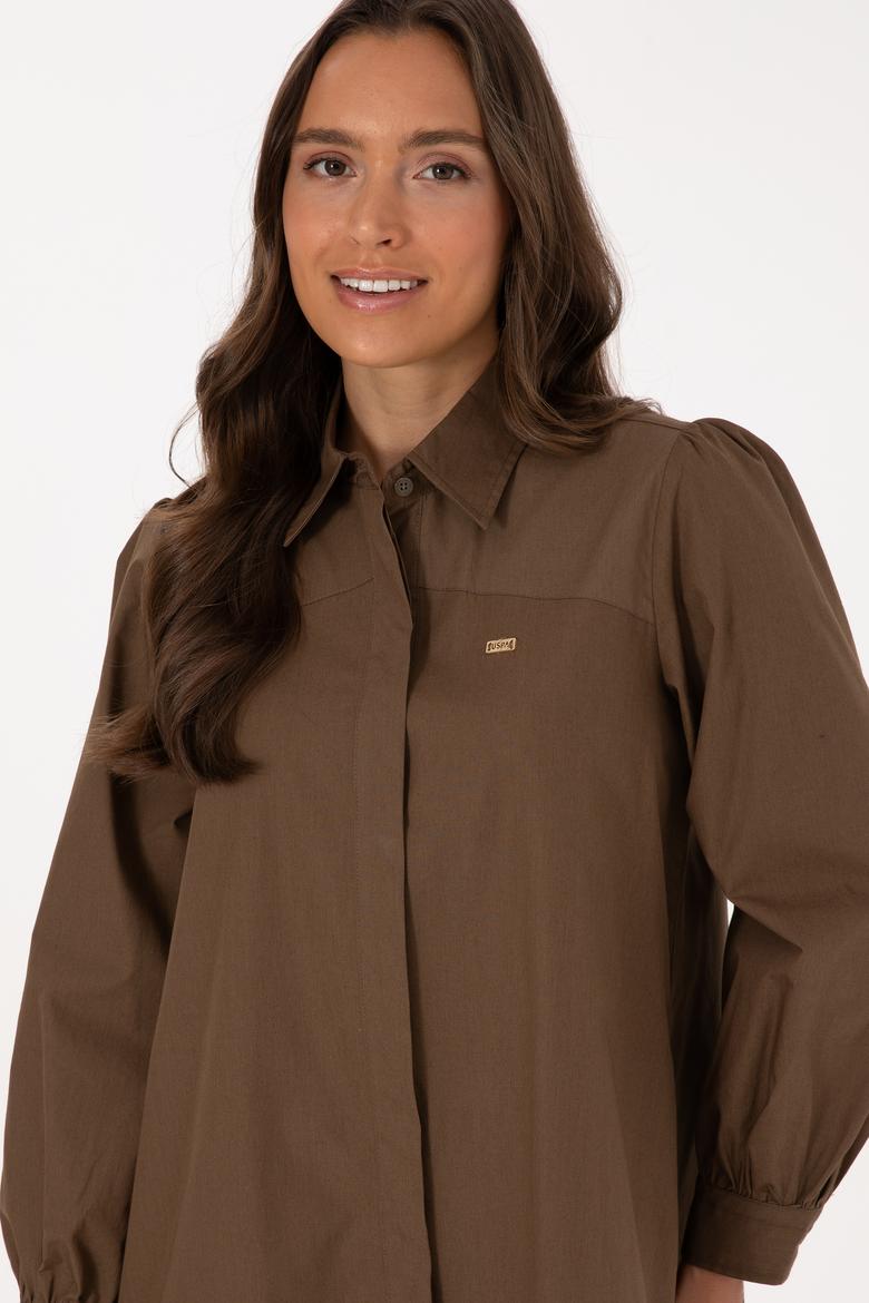 Kadın Haki Dokuma Elbise - 50316608003