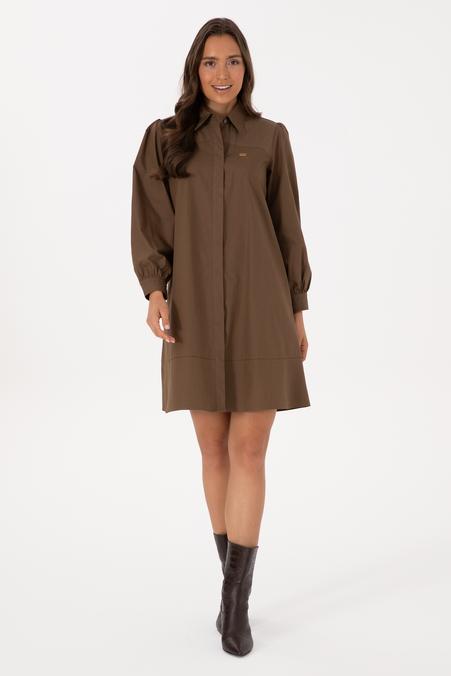Kadın Haki Dokuma Elbise