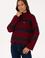 Kadın Bordo Balıkçı Yaka Çizgili Kazak