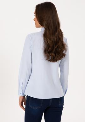 Kadın Açık Mavi Uzun Kollu Basic Gömlek - 50307990011