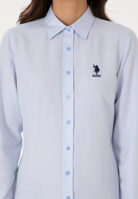 Kadın Açık Mavi Uzun Kollu Basic Gömlek - 50307990011