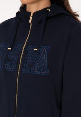 Kadın Lacivert Fermuarlı Kapüşonlu Basic Sweatshirt - 50307769014