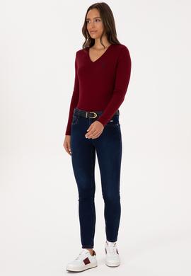 Kadın Koyu Mavi Skinny Jean Pantolon - 50317626002