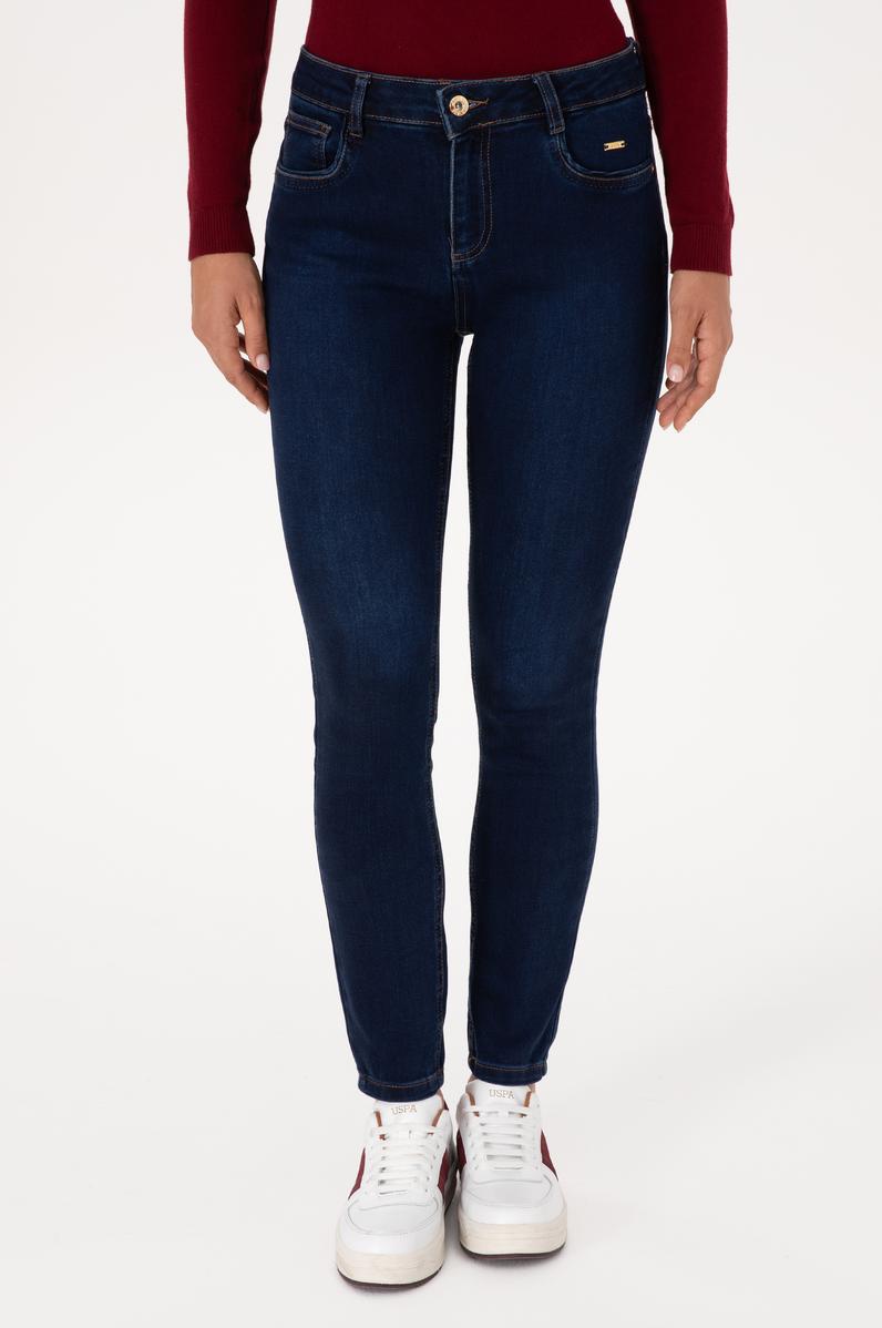 Kadın Koyu Mavi Skinny Jean Pantolon