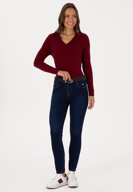 Kadın Koyu Mavi Skinny Jean Pantolon - 50317626002