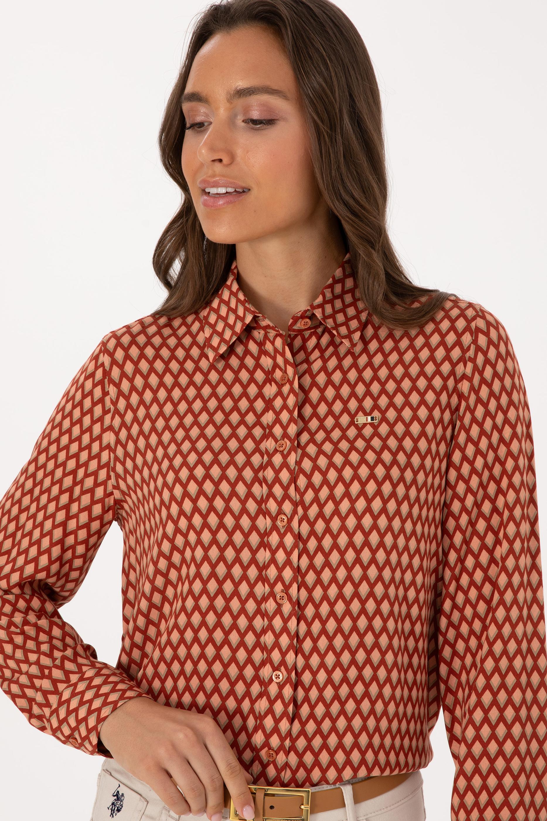 Kadın Somon Uzun Kollu Gömlek