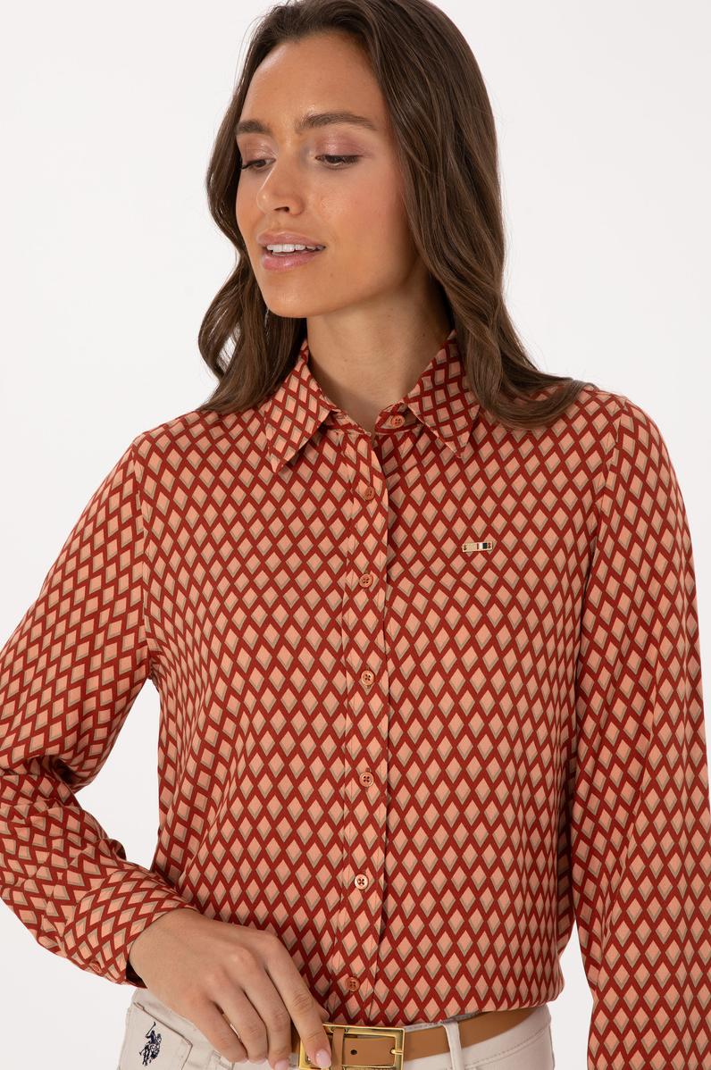 Kadın Somon Uzun Kollu Gömlek