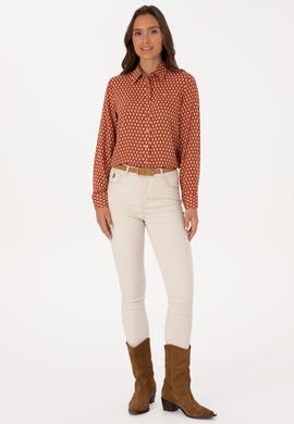 Kadın Somon Uzun Kollu Gömlek - 50317243011