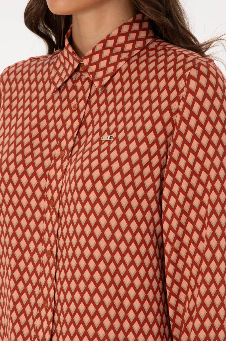 Kadın Somon Uzun Kollu Gömlek