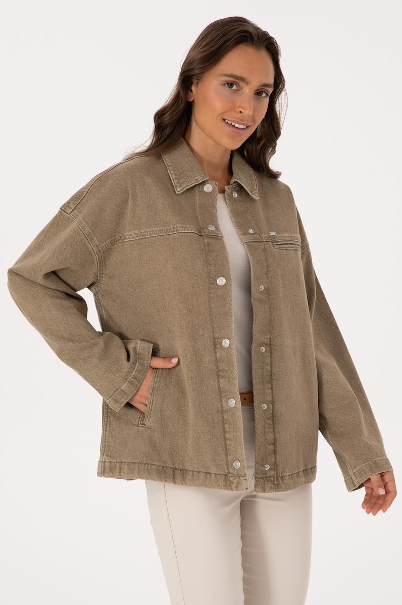 Kadın Yeşil Jean Gömlek