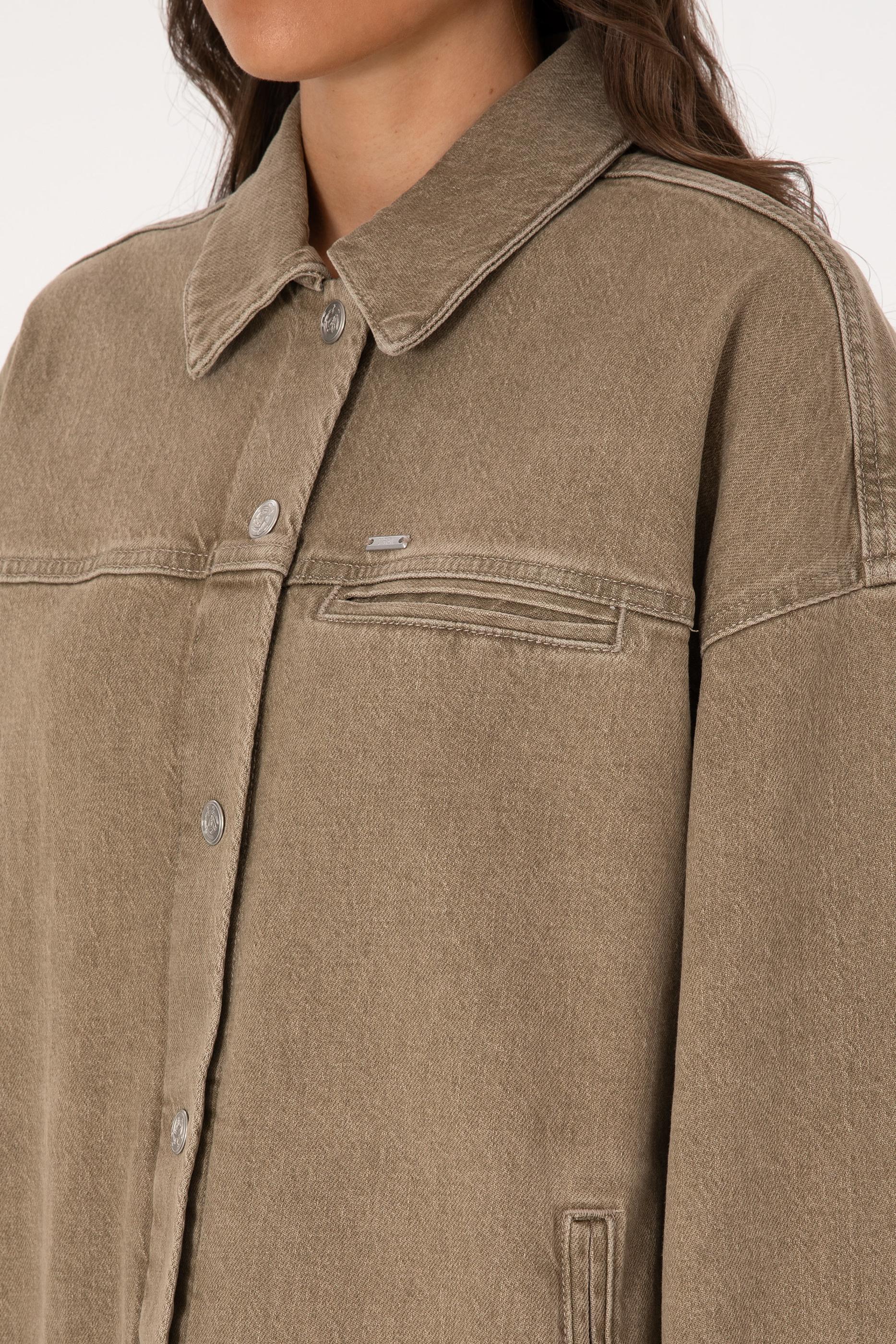 Kadın Yeşil Jean Gömlek