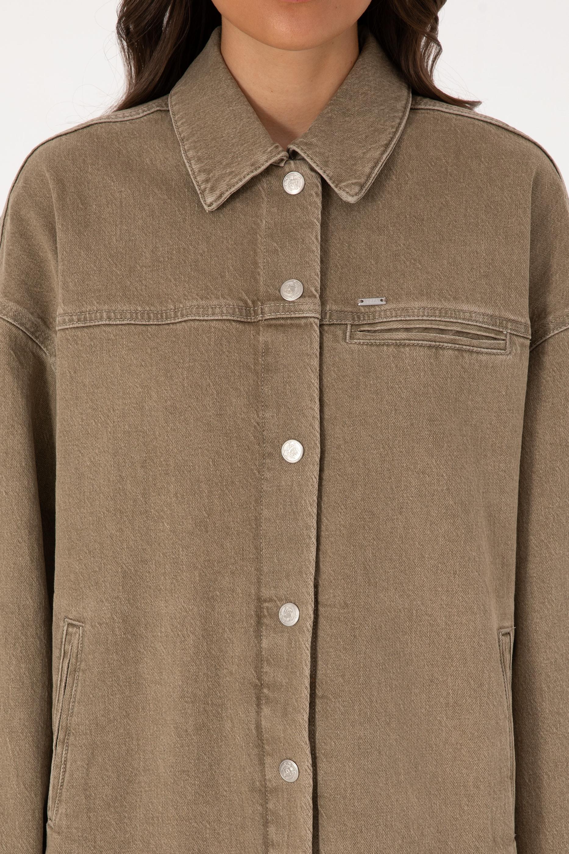 Kadın Yeşil Jean Gömlek