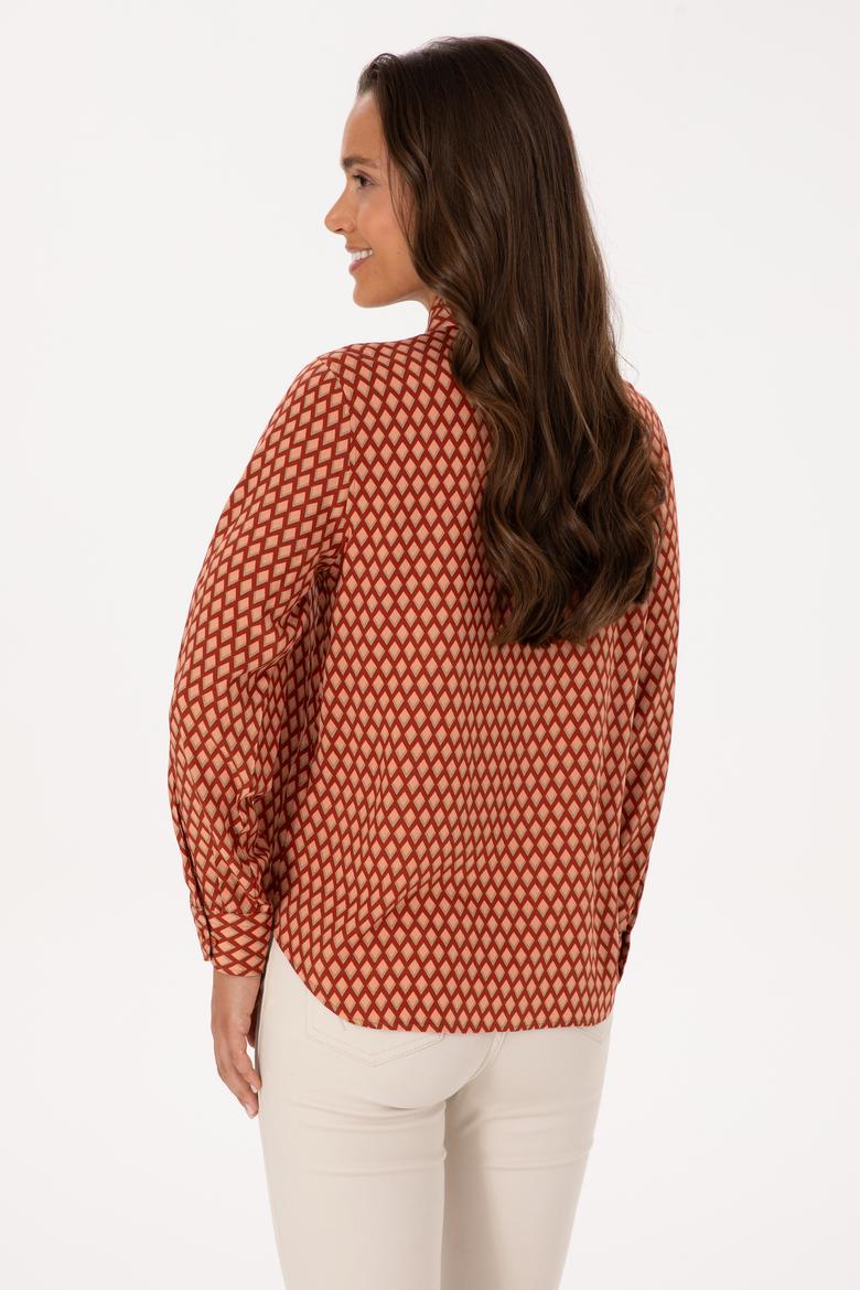 Kadın Somon Uzun Kollu Gömlek - 50317243011