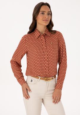 Kadın Somon Uzun Kollu Gömlek - 50317243011