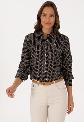 Kadın Siyah Uzun Kollu Gömlek - 50308651002