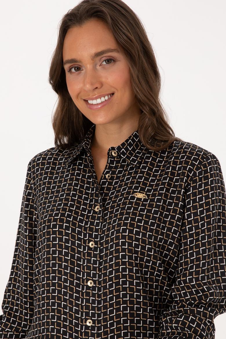 Kadın Siyah Uzun Kollu Gömlek - 50308651002