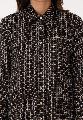 Kadın Siyah Uzun Kollu Gömlek - 50308651002