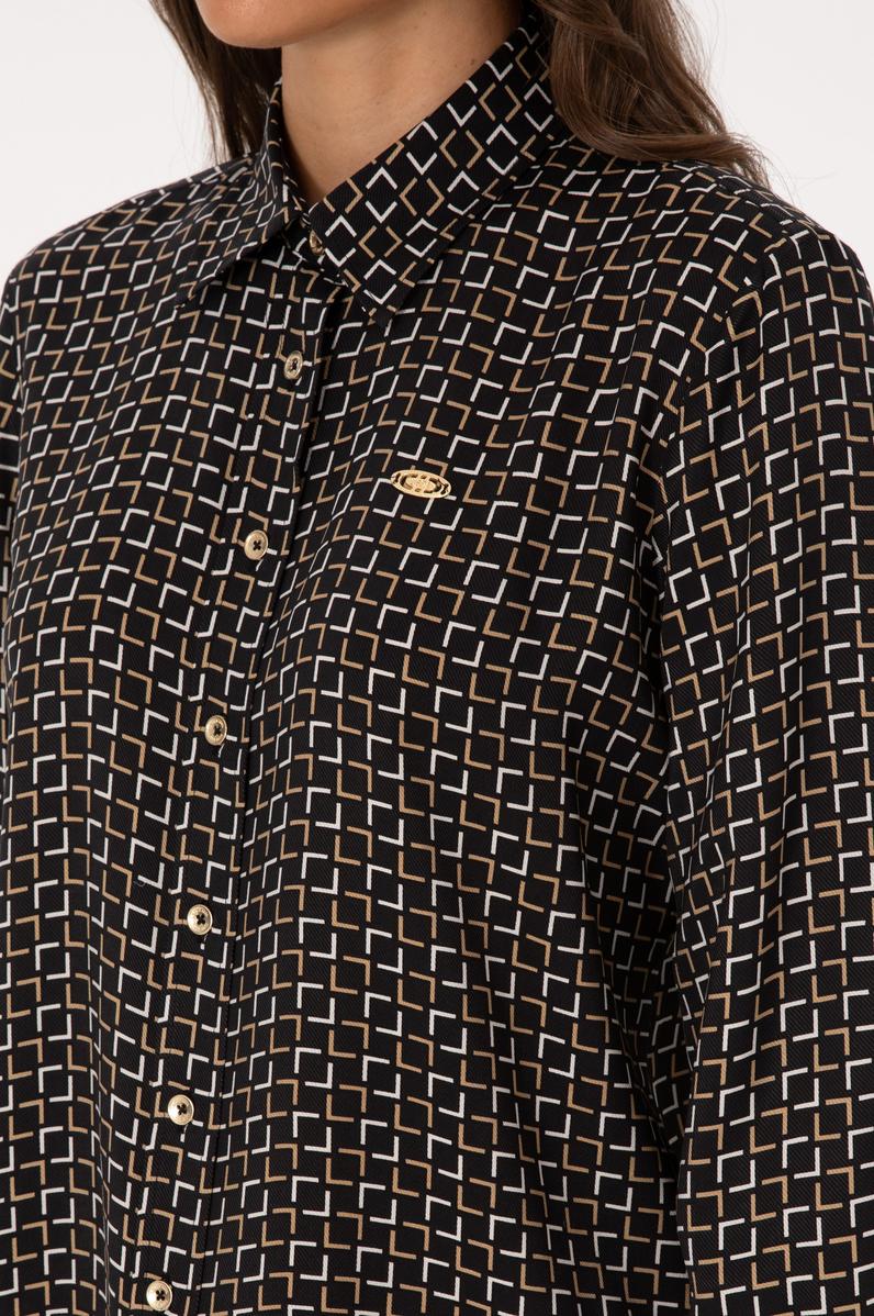 Kadın Siyah Uzun Kollu Gömlek