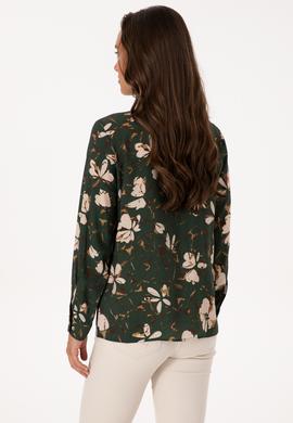 Kadın Koyu Yeşil Uzun Kollu Gömlek - 50308773005