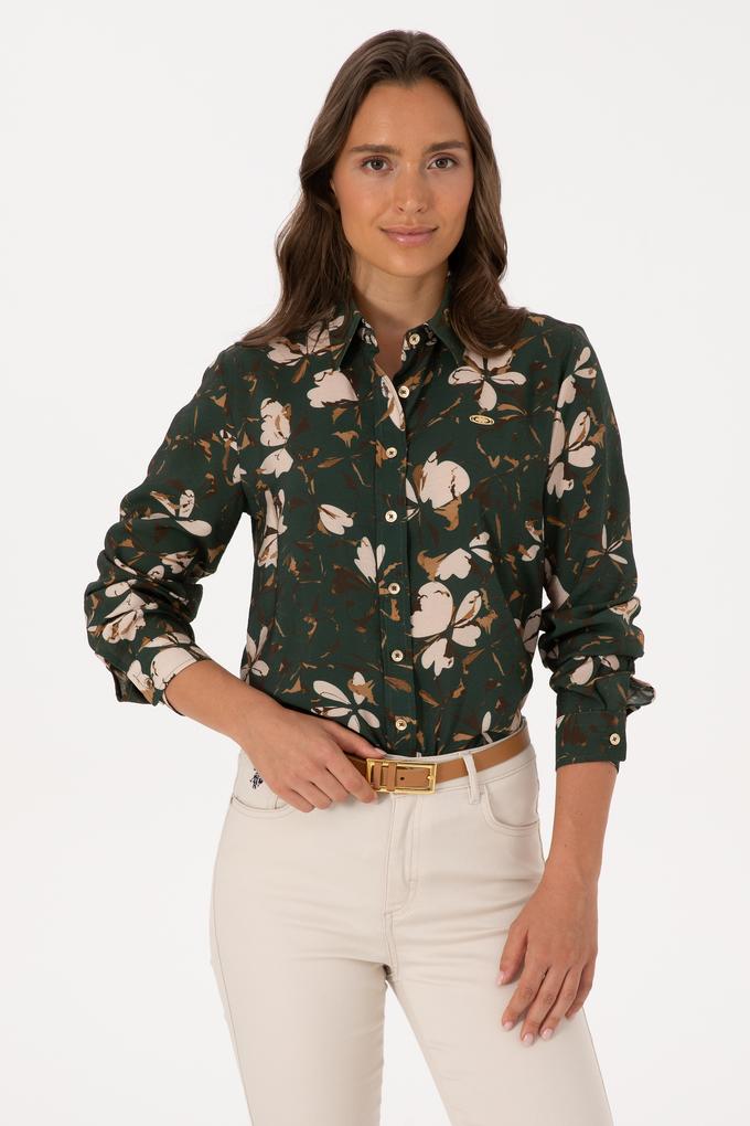 Kadın Koyu Yeşil Uzun Kollu Gömlek