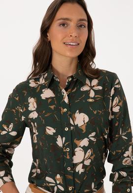 Kadın Koyu Yeşil Uzun Kollu Gömlek - 50308773005