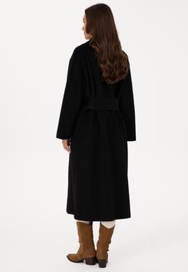 Kadın Siyah Kaşe Kaban - 50309465025