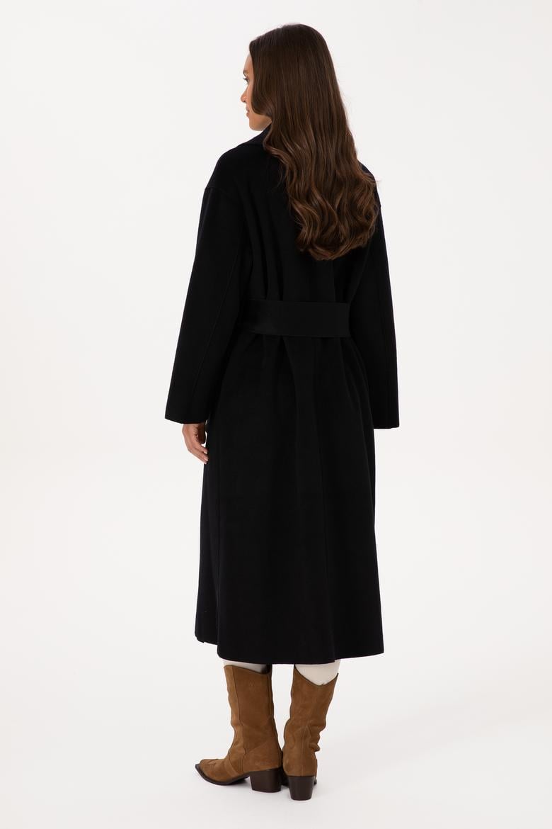 Kadın Siyah Kaşe Kaban - 50309465025