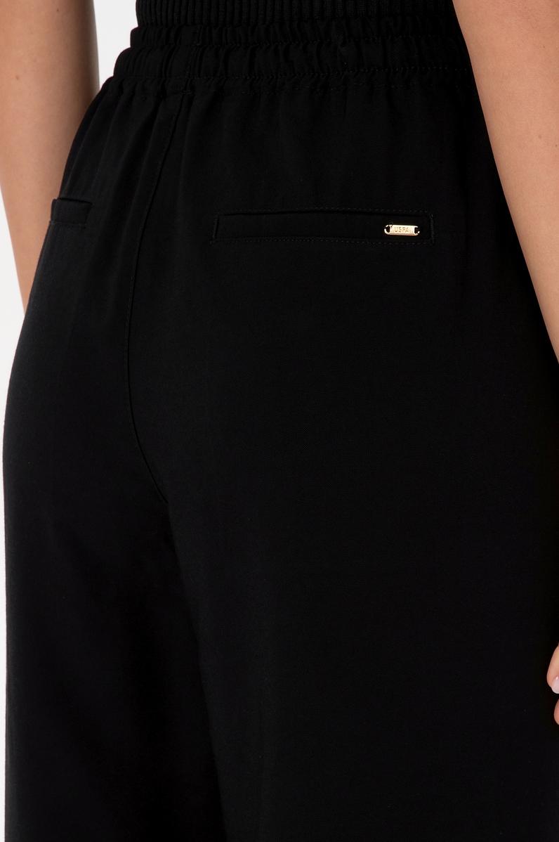 Kadın Siyah Kanvas Loose Fit Pantolon