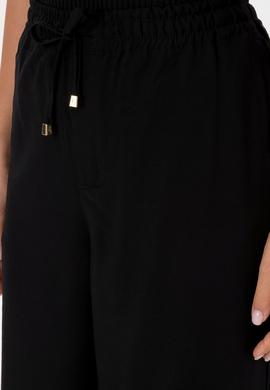 Kadın Siyah Kanvas Loose Fit Pantolon - 50309340010