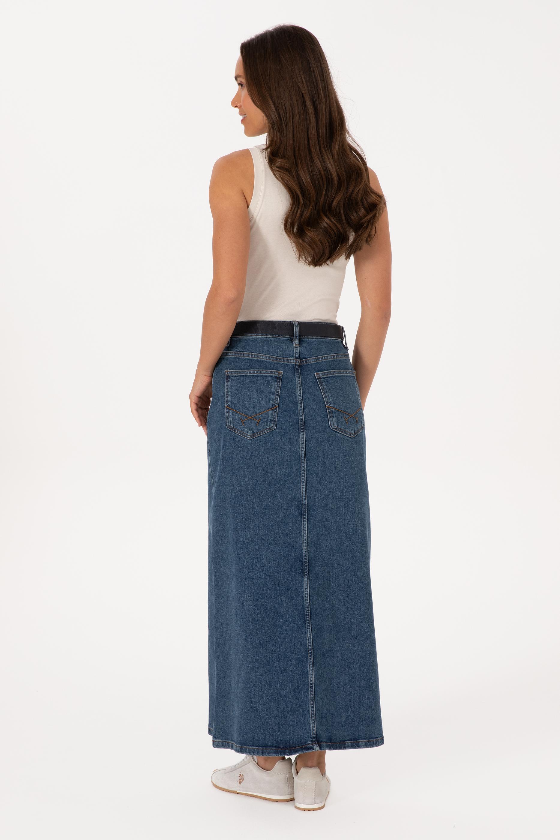 Kadın Yeşil Jean Etek