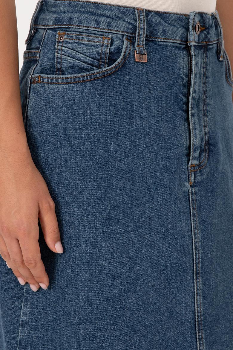 Kadın Yeşil Jean Etek - 50309350014