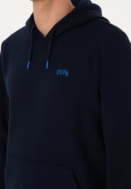 Erkek Regular Fit Kapüşonlu Şardonlu Lacivert Basic Sweatshirt - 50315582077