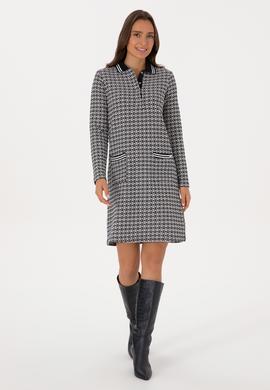 Kadın Lacivert Mini Boy Polo Yaka Örme Elbise - 50309094008