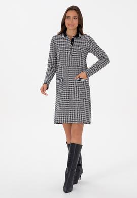 Kadın Lacivert Mini Boy Polo Yaka Örme Elbise - 50309094008