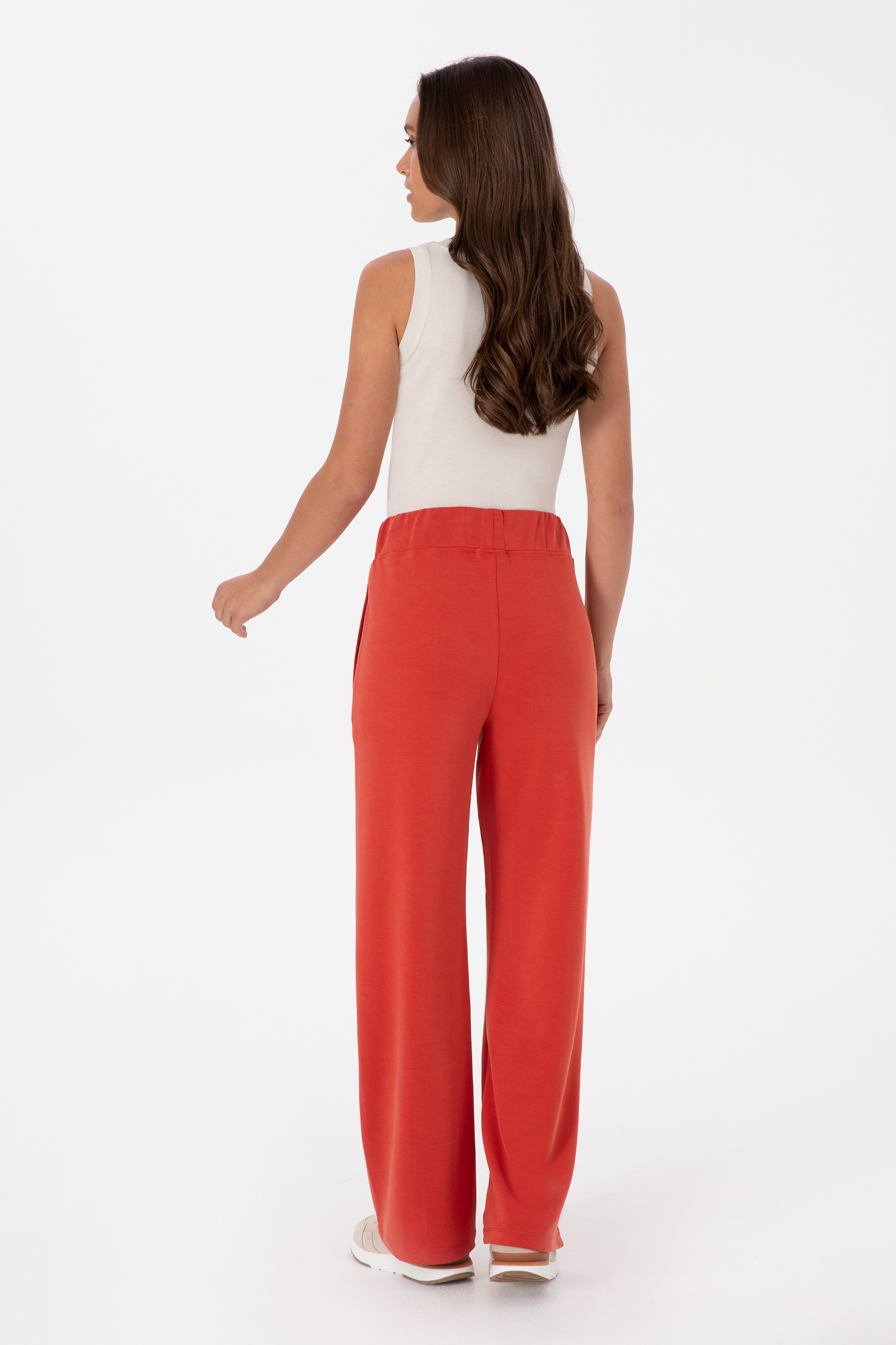 Kadın Kiremit Modal Karışımlı Loose Fit Eşofman Altı - Image 4