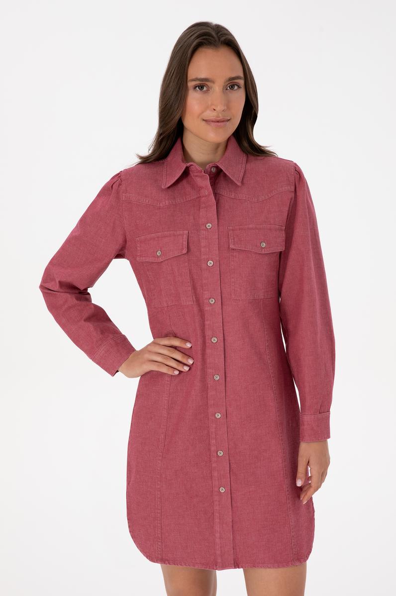 Kadın Koyu Frambuaz Dokuma Elbise