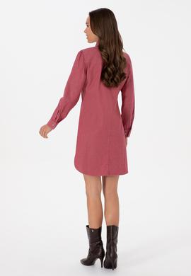Kadın Koyu Frambuaz Dokuma Elbise - 50308597021