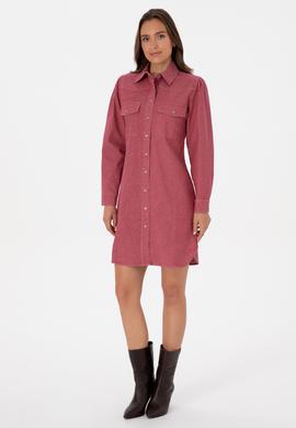 Kadın Koyu Frambuaz Dokuma Elbise - 50308597021