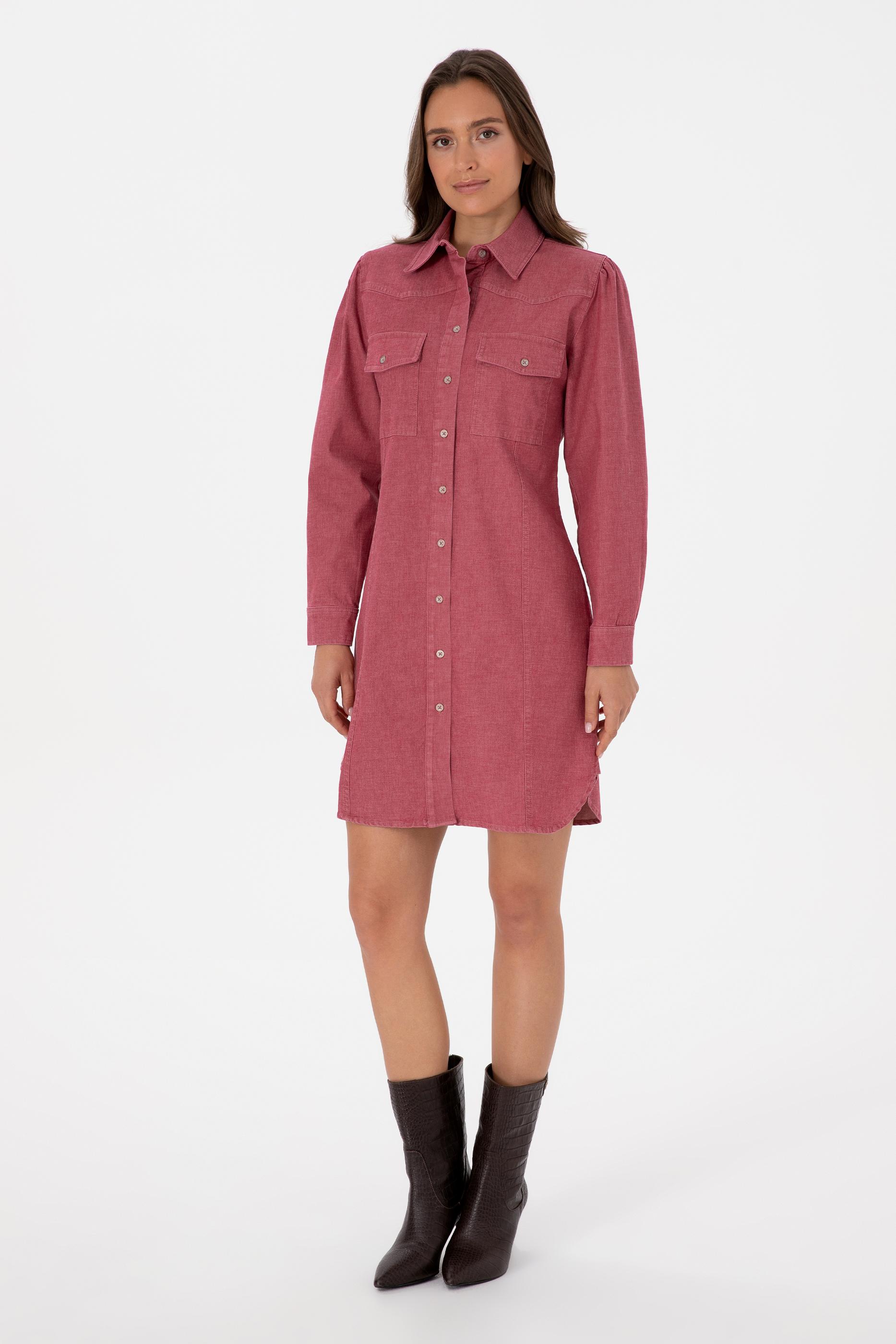 Kadın Koyu Frambuaz Dokuma Elbise