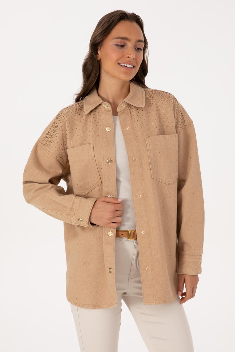 Kadın Camel Jean Gömlek