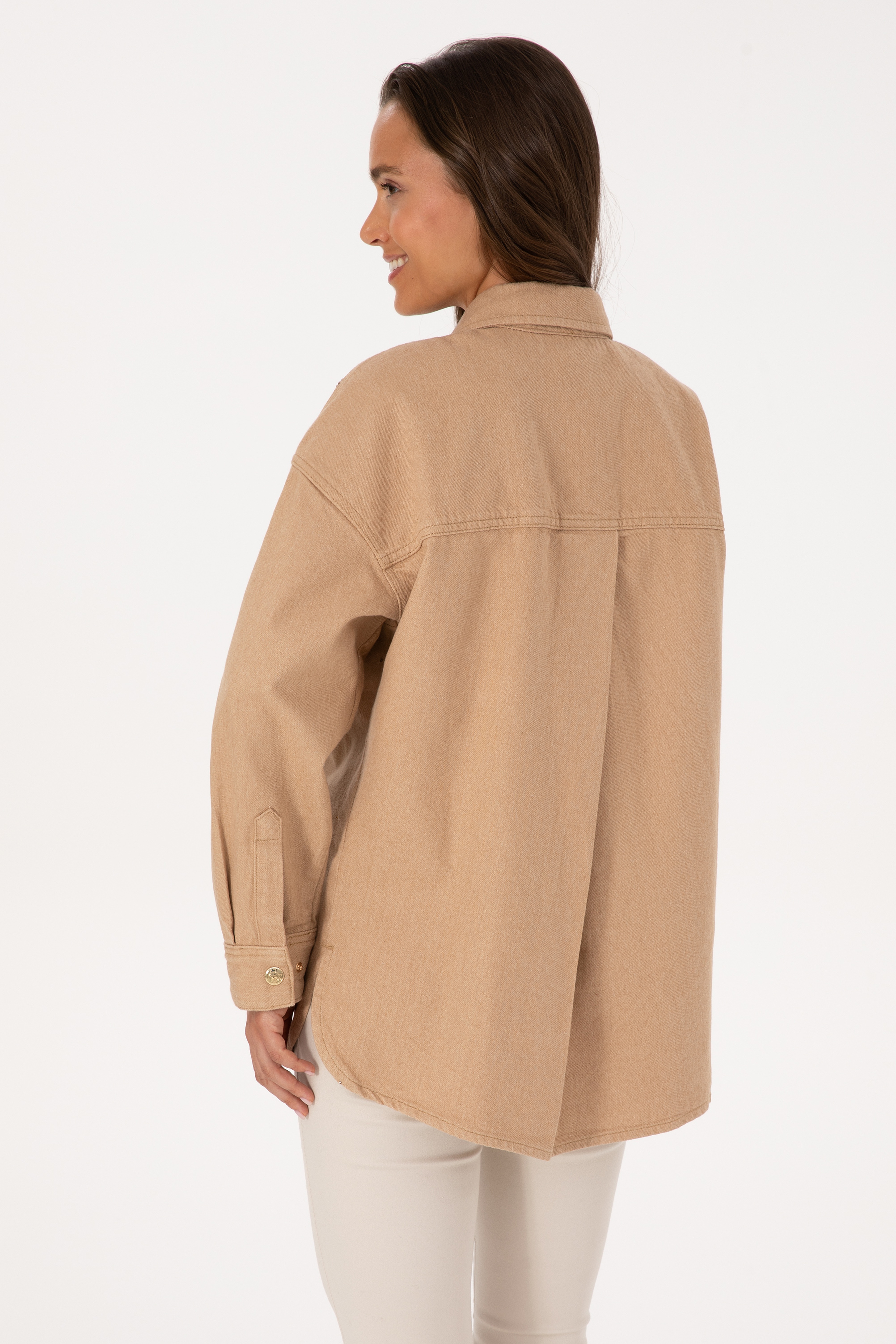 Kadın Camel Jean Gömlek - Image 5