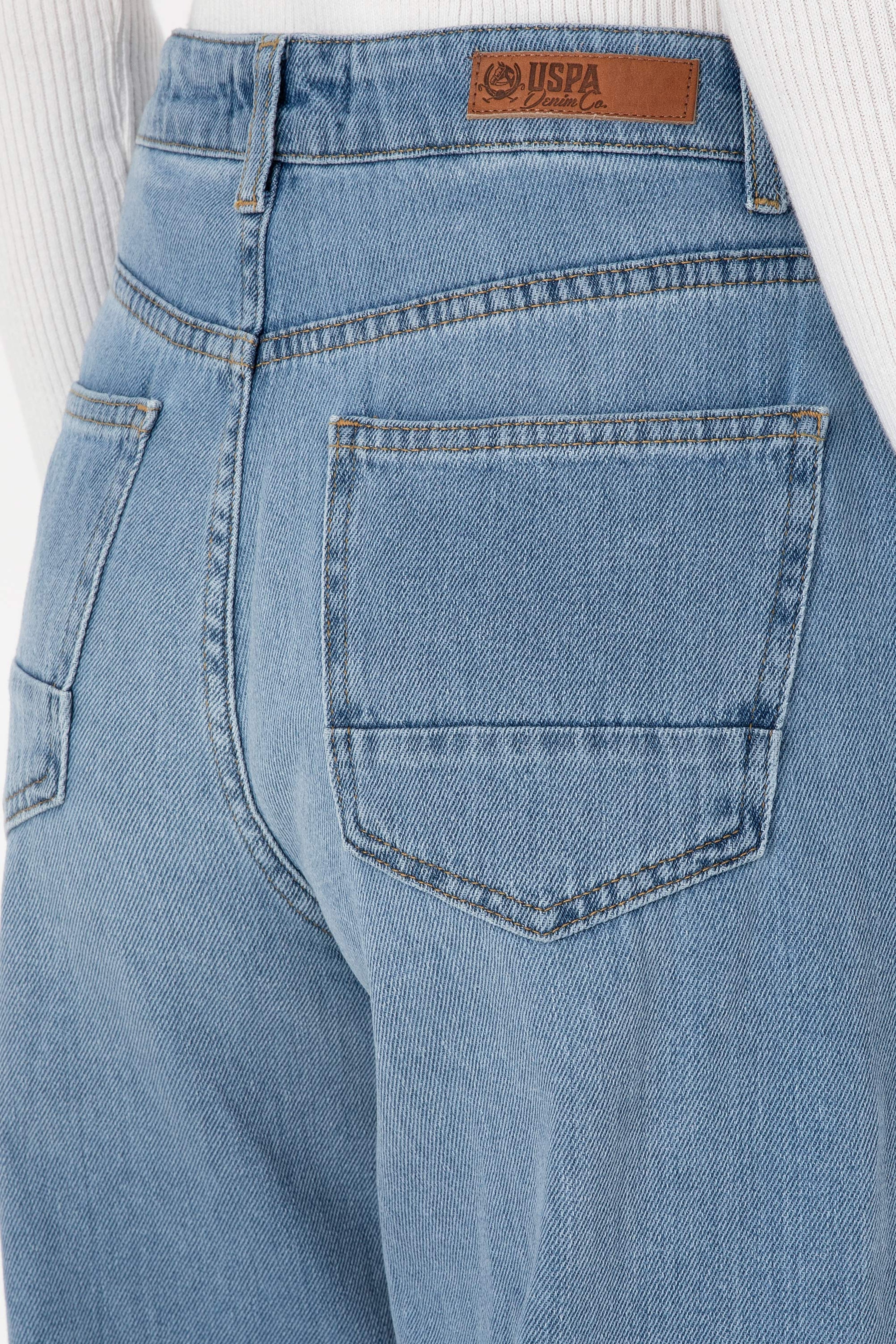 Kadın Açık Mavi Loose Fit Jean Pantolon - Image 6