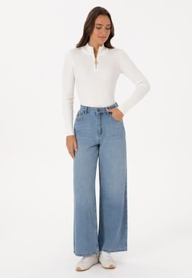 Kadın Açık Mavi Loose Fit Jean Pantolon - 50316568007