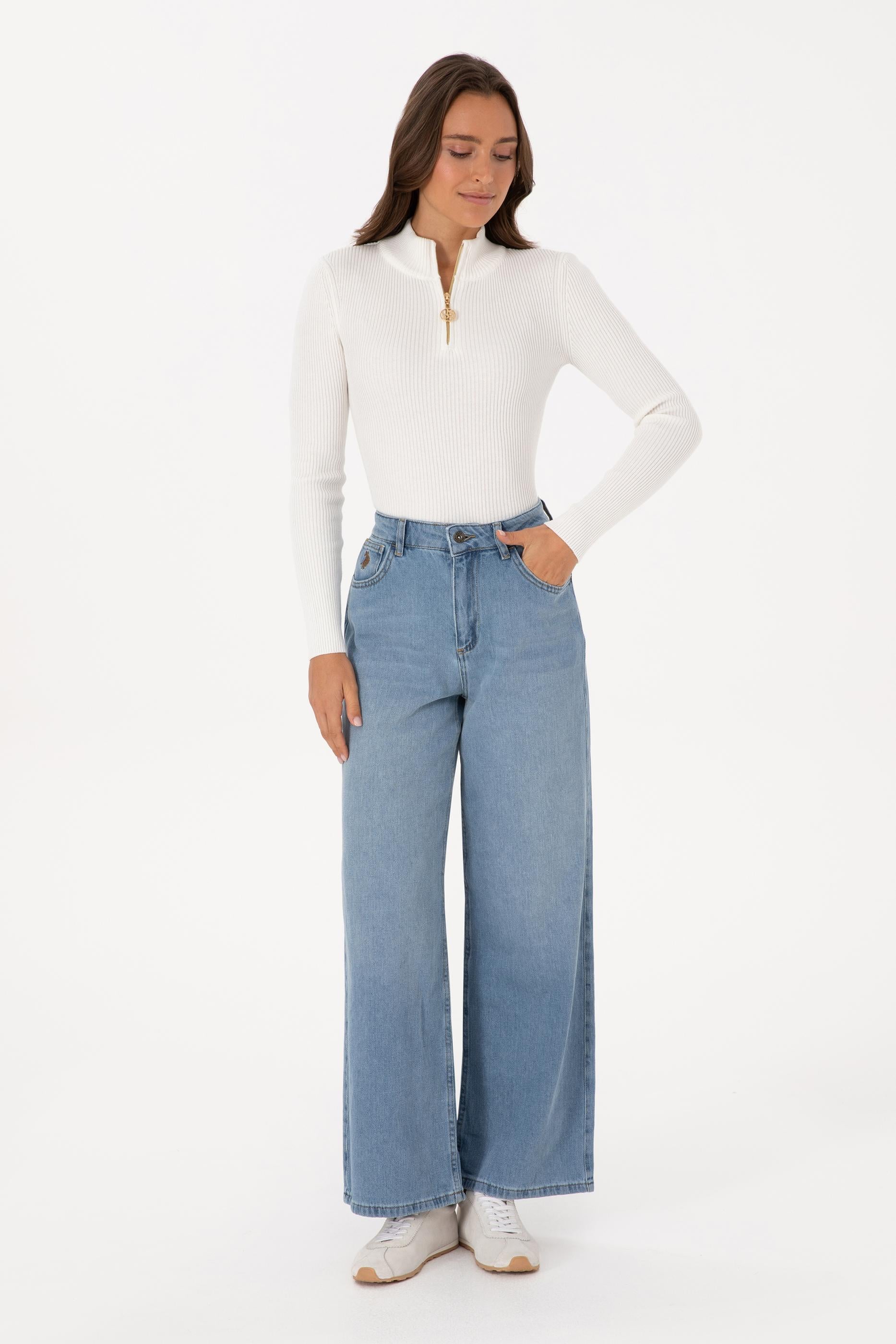 Kadın Açık Mavi Loose Fit Jean Pantolon