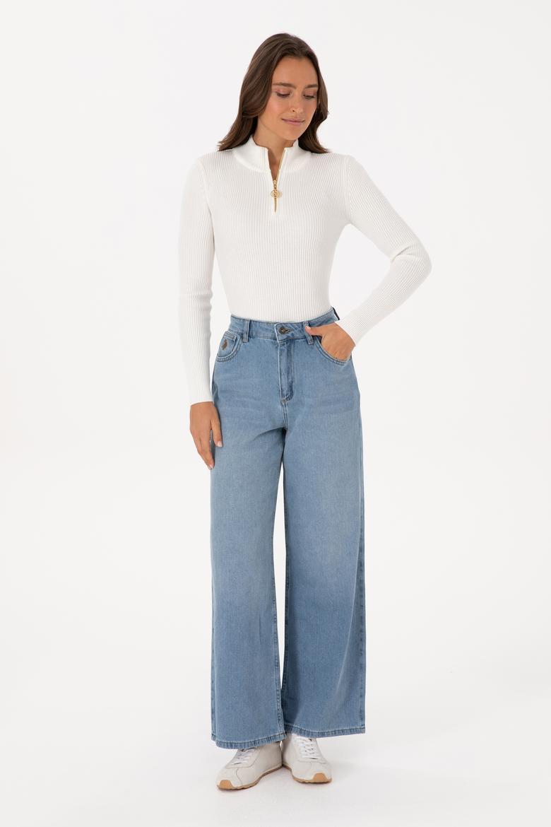 Kadın Açık Mavi Loose Fit Jean Pantolon