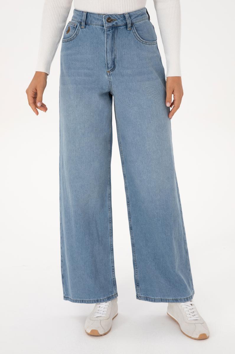 Kadın Açık Mavi Loose Fit Jean Pantolon