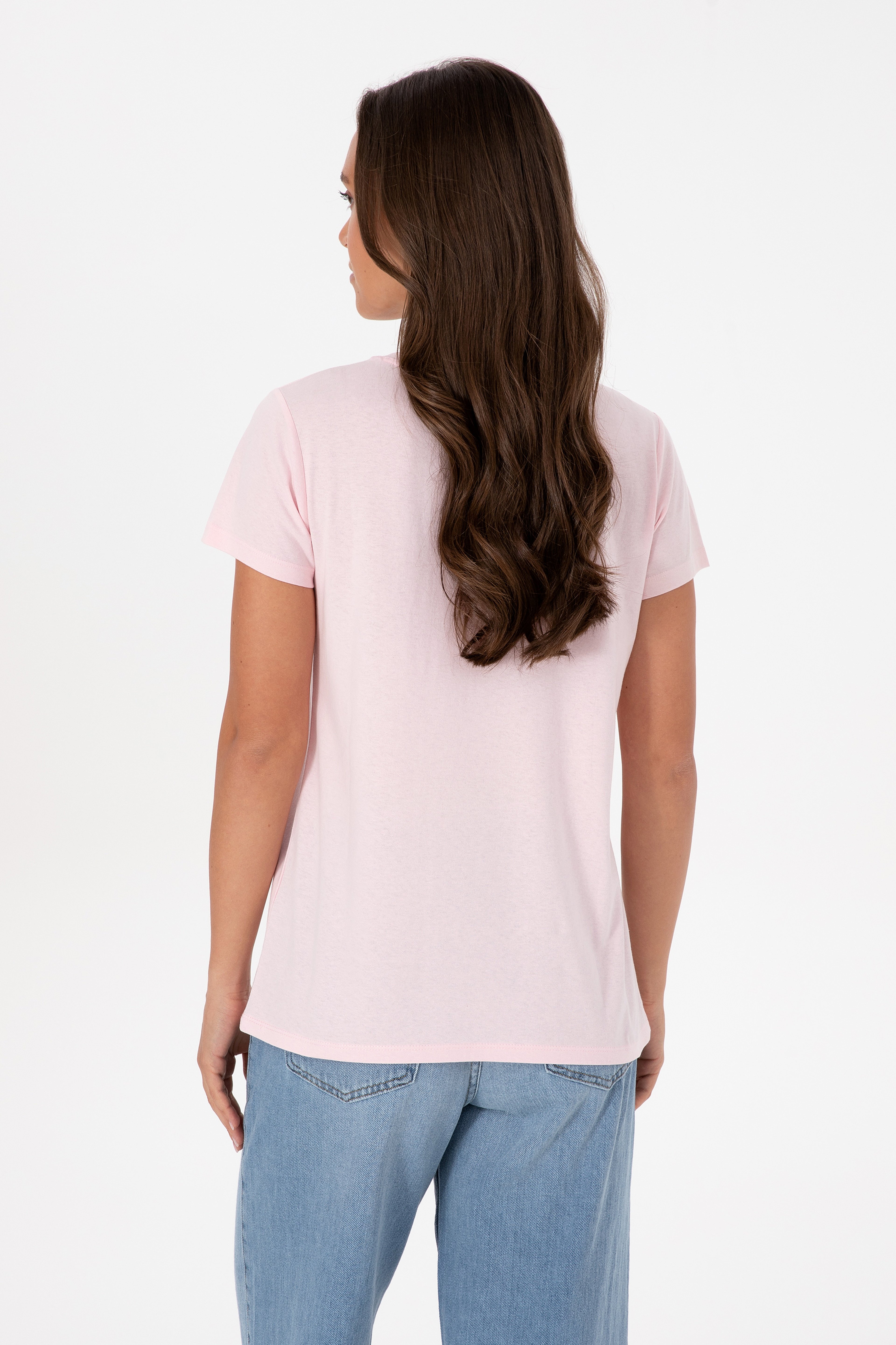 Kadın Açık Pembe Tişört - Image 5