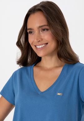 Kadın İndigo Tişört - 50320026020