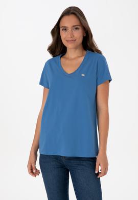 Kadın İndigo Tişört - 50320026020